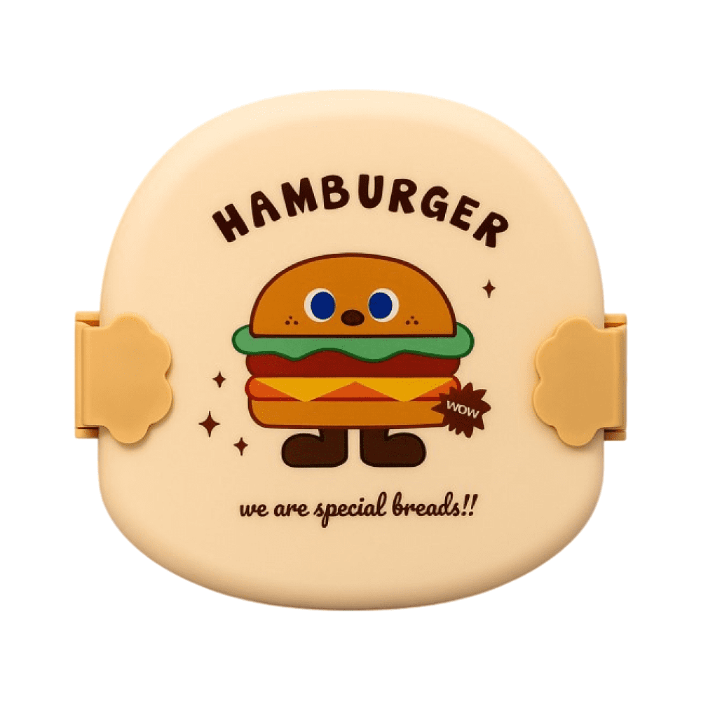 Контейнер для еды "Hamburger", пластик, бежевый