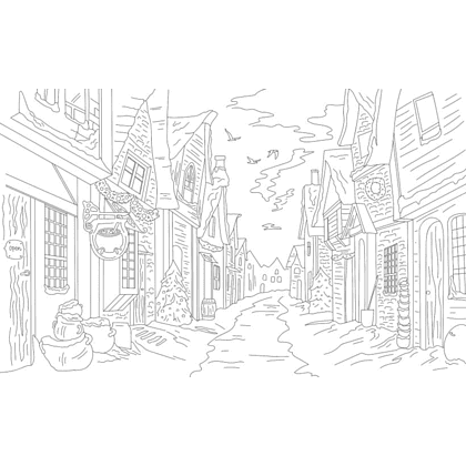Раскраска "Волшебные уголки Хогвартса. Раскраска по вселенной Гарри Поттера" - 6