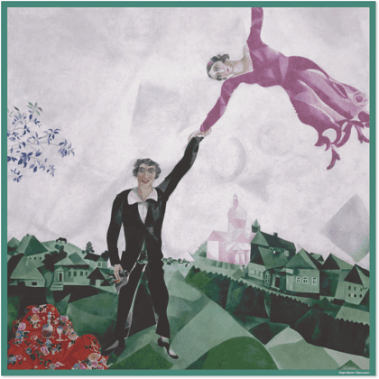 Платок "Прогулка", 90х90 см, искусственный шелк, разноцветный - 2