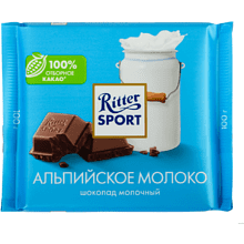 Шоколад молочный "Ritter Sport" 100 гр., альпийское молоко