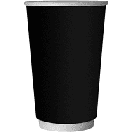 Стакан картонный 400 мл, 18 шт, 2 слоя, черный