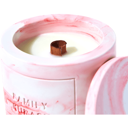 Свеча декоративная со спичками "Family Kurash Home Круг", ароматизированная, розовый - 3