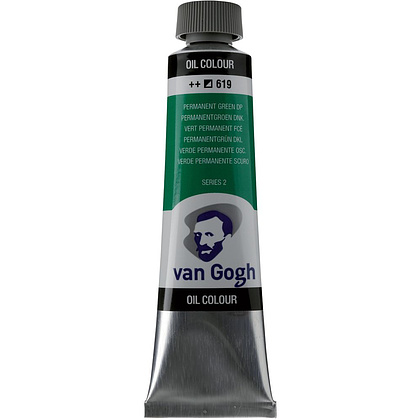 Краски масляные "Van Gogh", 619 зеленый прочный темный, 40 мл, туба