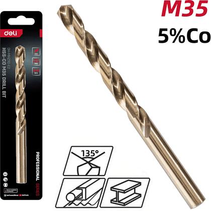 Сверло по металлу Deli RS EDH-MHZ110-E2, 11.0 мм, DIN 338, HSCo 5% - 2 Сверло по металлу Deli RS EDH-MHZ110-E2, 11.0 мм, DIN 338, HSCo 5% - 2