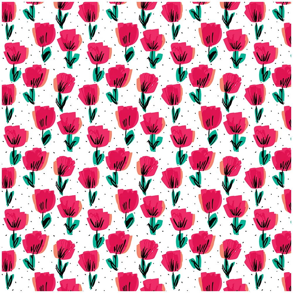 Бумага декоративная в рулоне "Red tulips", 1x0.7 м, 90 г/м2, разноцветный - 2