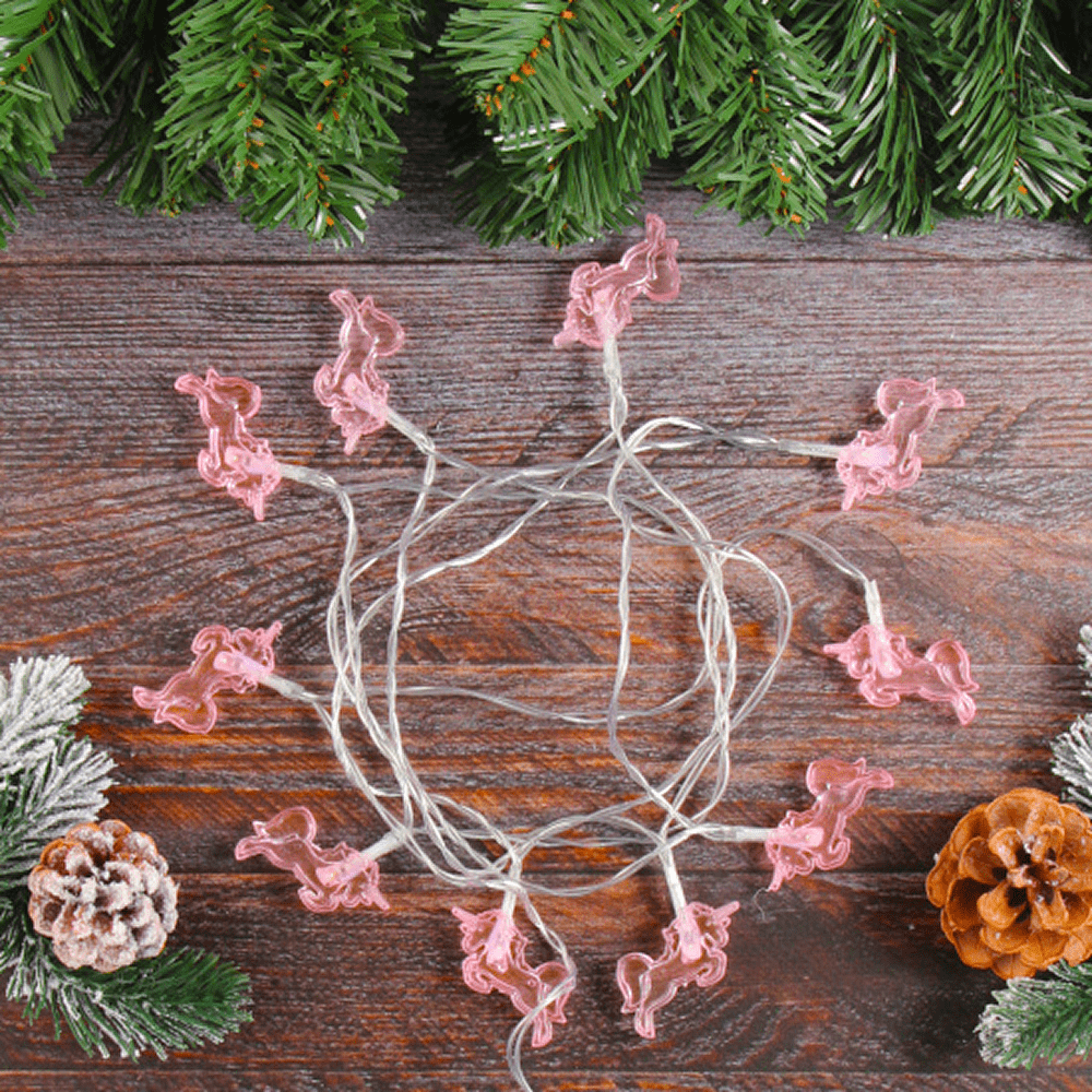 Гирлянда электрическая LED "Нить" с насадками "Единорог", 2 м, тепло-белый - 4