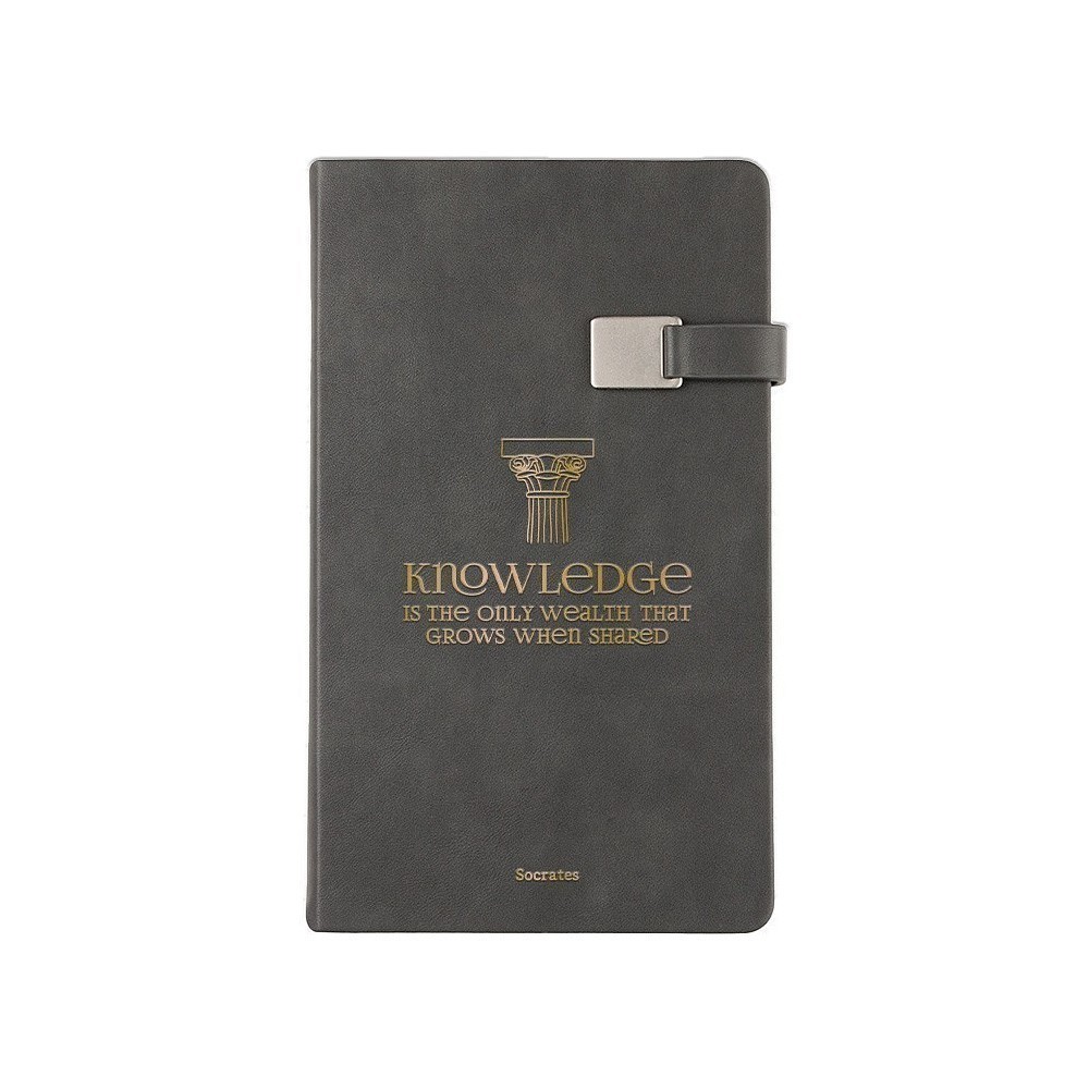 Ежедневник недатированный «Knowledge is the only wealth that grows when shared. Socrates», А5, серый