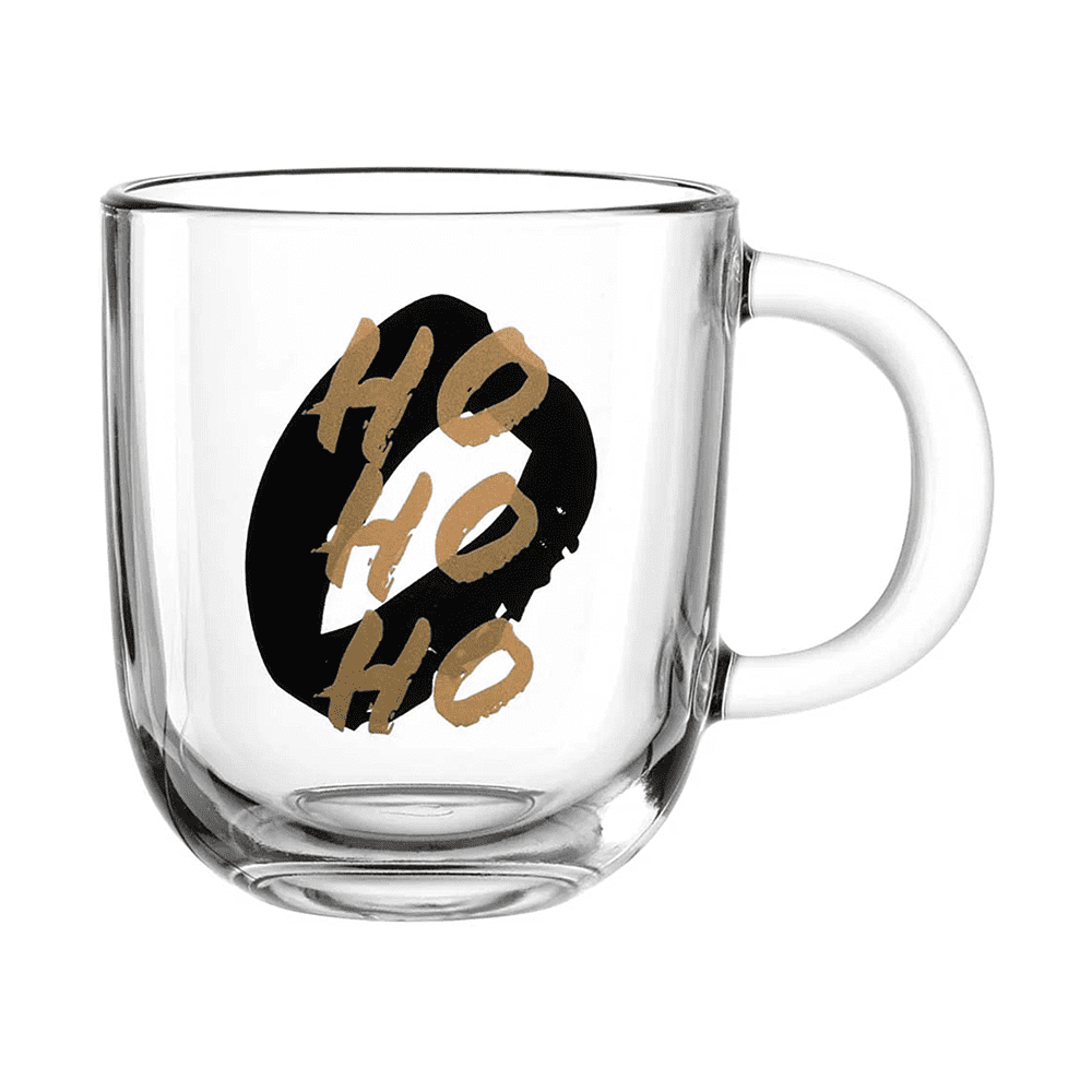 Кружка стеклянная "Silenzio HOHOHO", 400 мл, прозрачный