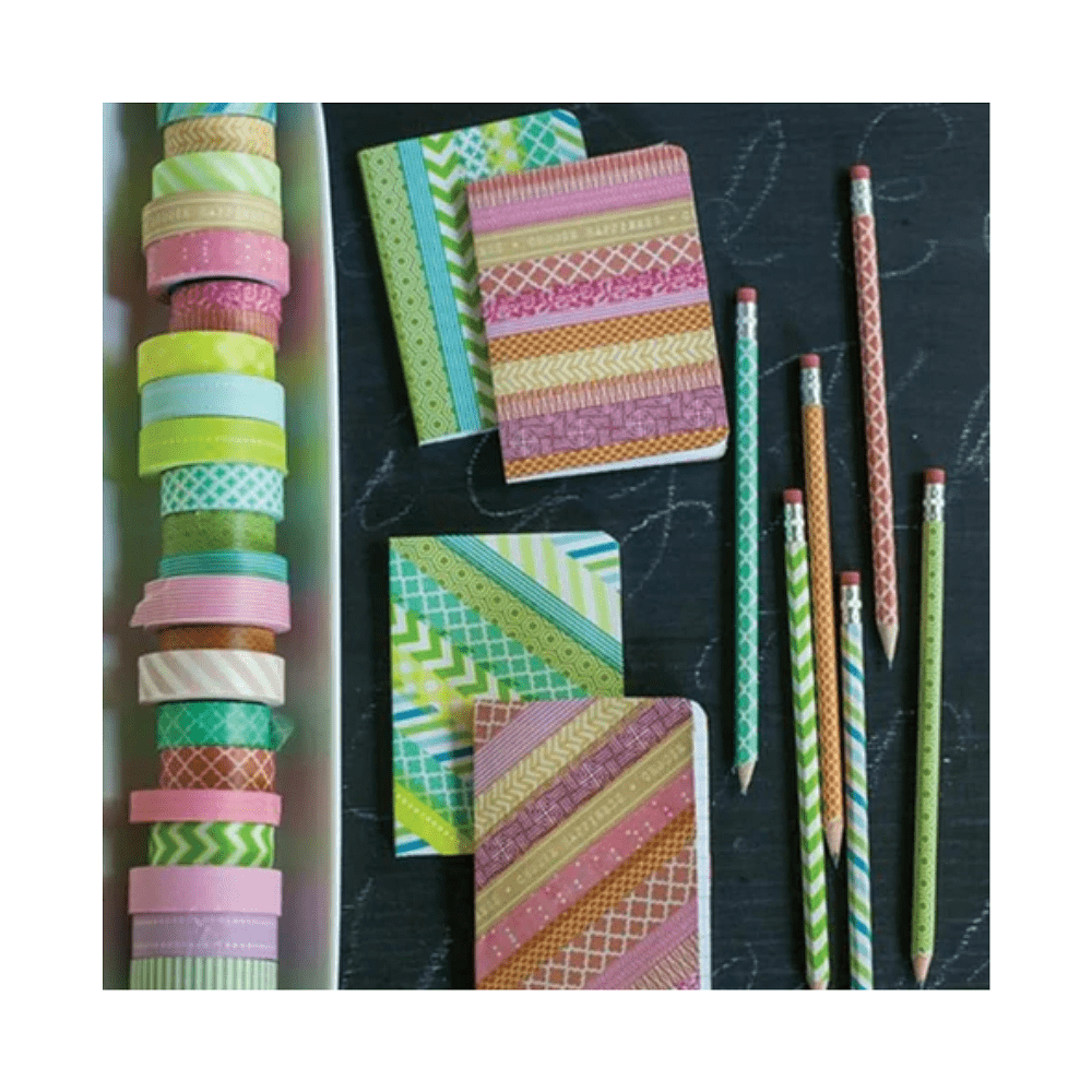 Клейкая лента "Оттенки розового", 15х3 мм/м, ассорти - 6