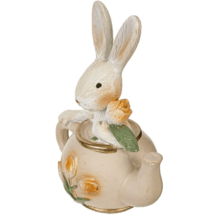 Фигурка "Заяц в чайнике", 8 x 5 x 10 см, бежевый - 2