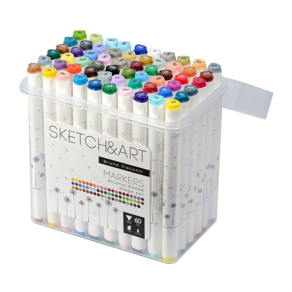 Набор двусторонних маркеров для скетчинга "Sketch&Art", 60 цветов - 2