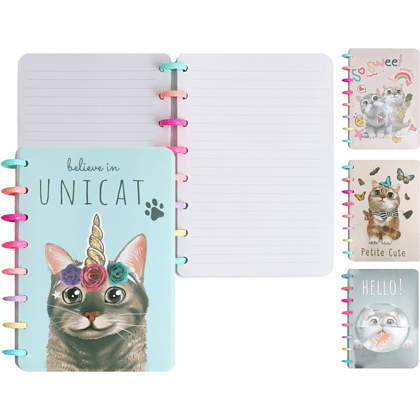 Книга записная "Funny cats", А5, 150х210 мм, 100 листов, в клетку, ассорти