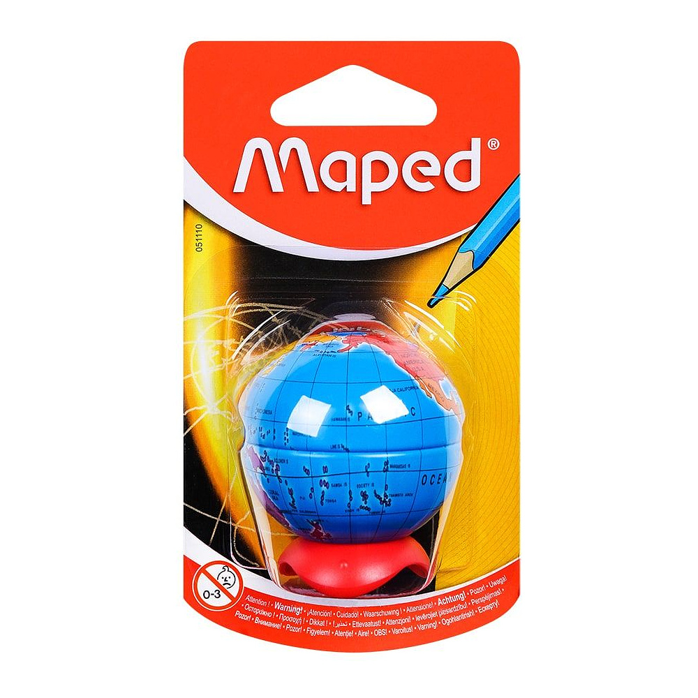 Точилка Maped "Globe", 1 отверстие, с контейнером, -50%