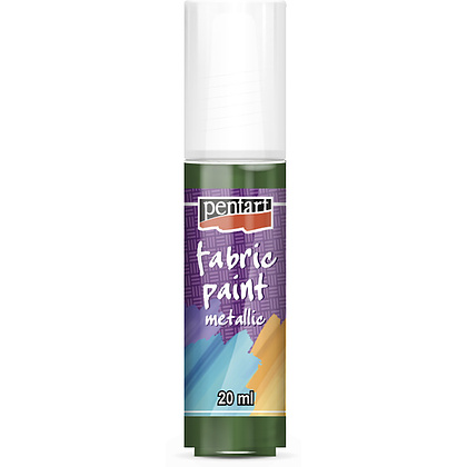 Краски для текстиля "Pentart Fabric paint metallic", 20 мл, зеленый