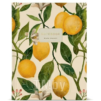 Тетрадь "Flora. Lemons", A5, 80 листов, клетка, желтый