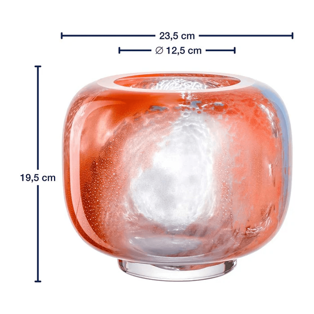 Ваза стеклянная "Cipria", 20 см, оранжевый, голубой - 2