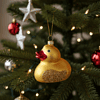Украшение елочное "Уточка", 7 cм, стекло, желтый - 3