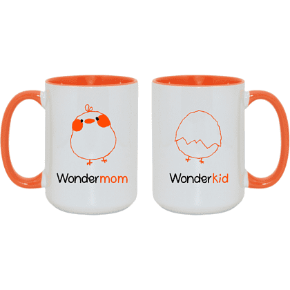 Кружка "Wonder mom", керамика, 450 мл, белый, оранжевый