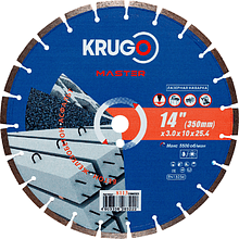 Круг алмазный по бетону Krugo Master, 350х25.4 мм, сегментный