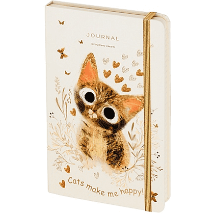 Книга записная "Love me. Милый котик", A5, 100 листов, линейка, бежевый