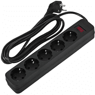 Сетевой фильтр Sonnen SPB-305, 3 м, 5 розеток, черный
