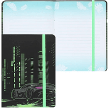Книга записная "City car", А6, 105x145 мм, 64 листа, в линейку, черный, зеленый