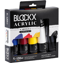 Набор акриловых красок "Blockx. Primaries", 5 цветов, 120 мл