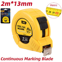 Рулетка Deli YS EDL9025B, 2 м х 13 мм, желтый, черный