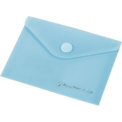 Папка-конверт на кнопке "Panta Plast", A5, голубой
