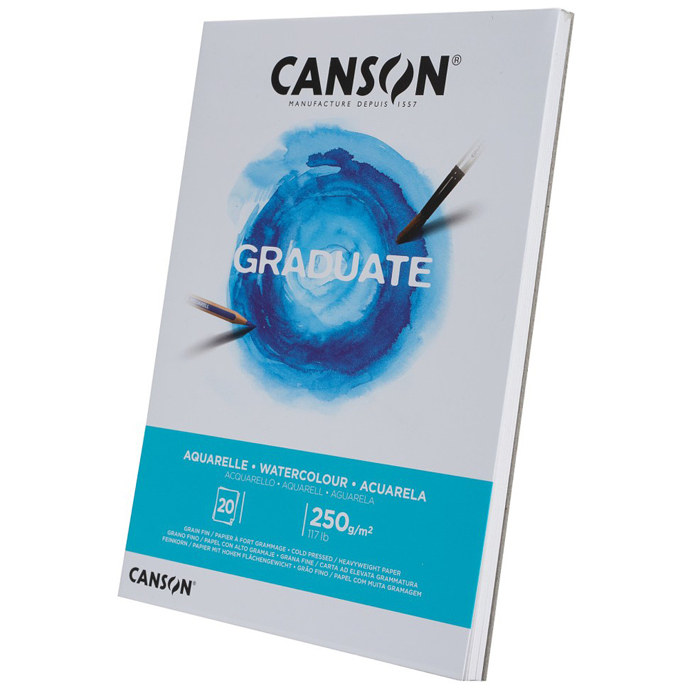 Блок-склейка бумаги для акварели "Canson Graduate", 29.7x42 см, 250 г/м2, 20 листов - 3