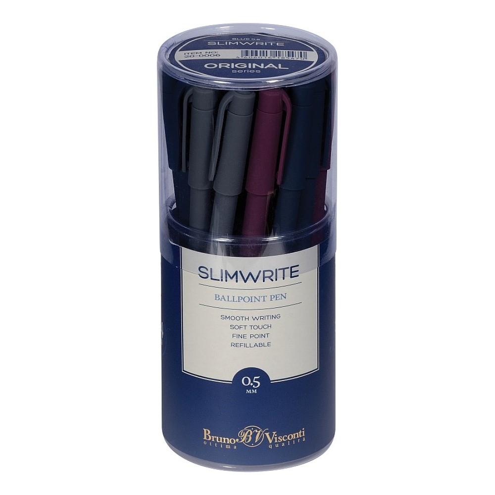Ручка шариковая "SlimWrite. Original", 0,5 мм, пластик, ассорти, стерж. синий - 5