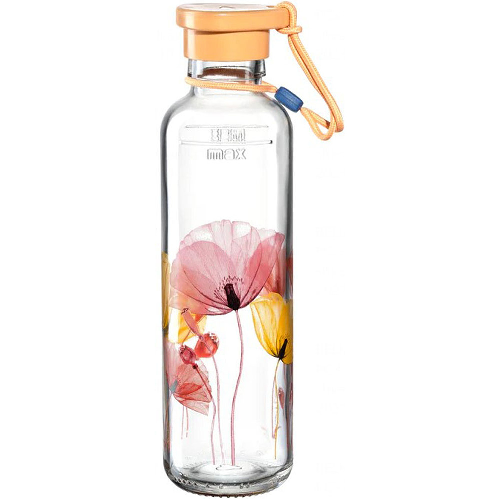 Бутылка для воды "Apricot Flower", стекло, 500 мл, прозрачный, желтый