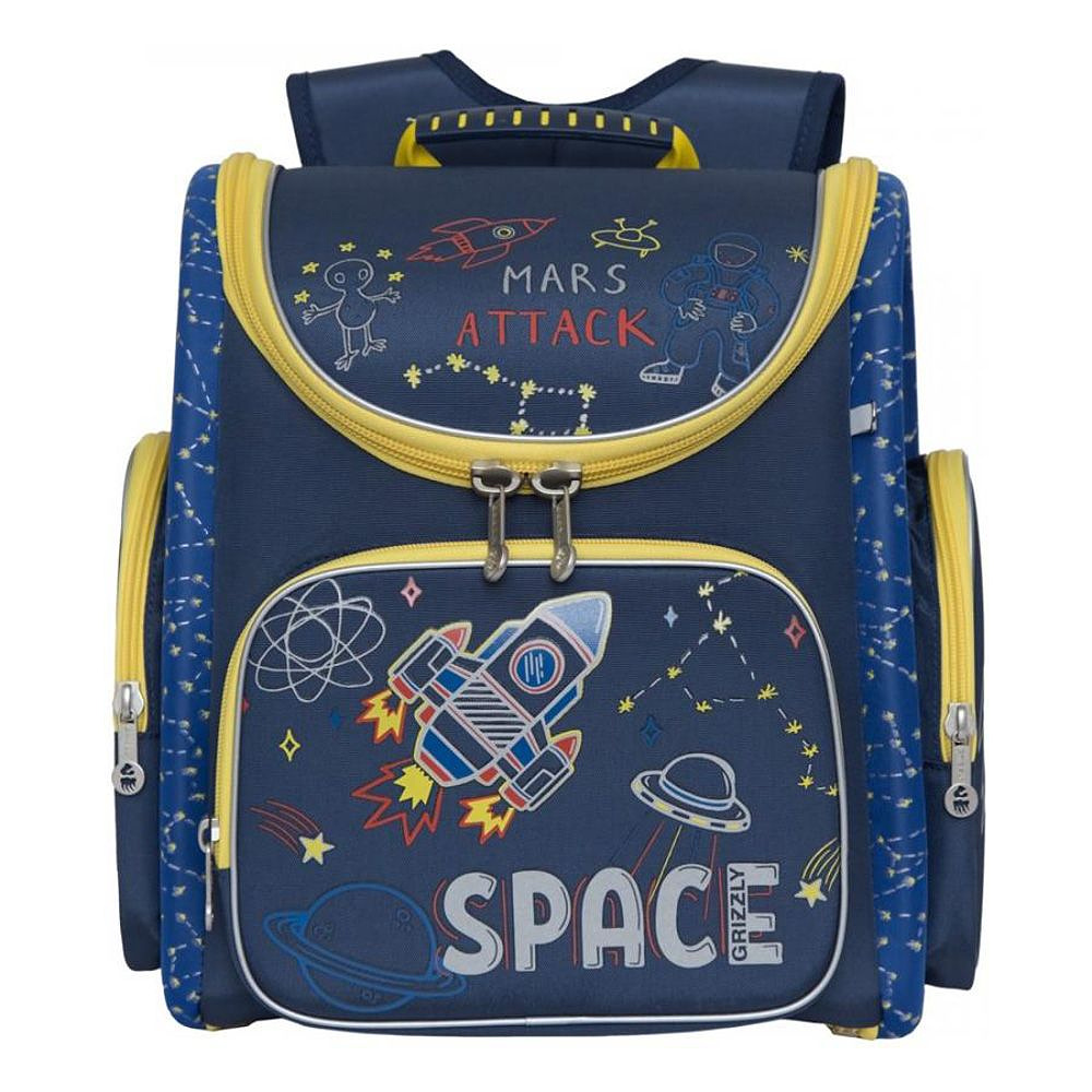 Рюкзак школьный "Space", синий, желтый