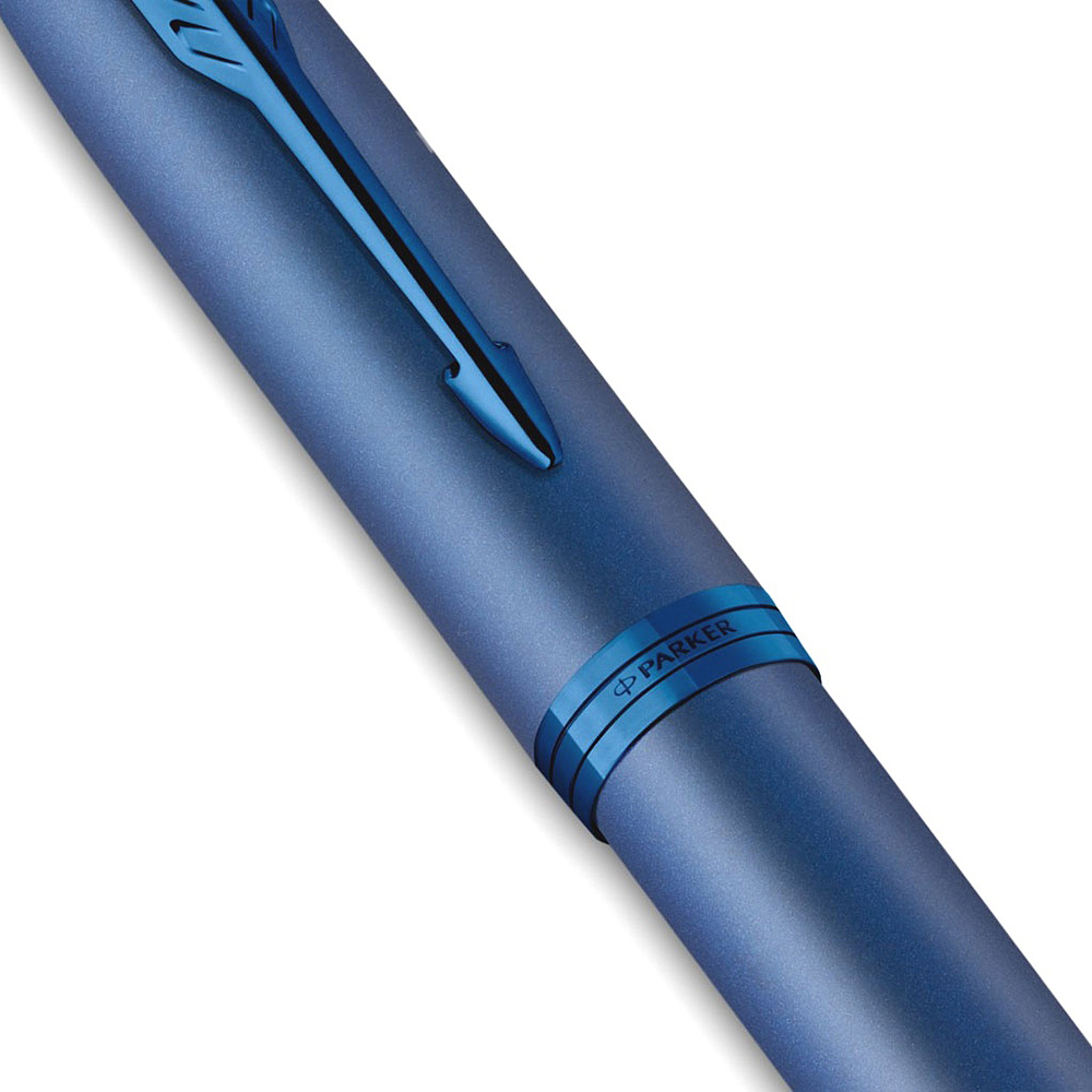 Ручка-роллер Parker "IM Monochrome T328 Blue PVD", 0,5 мм, синий, стерж. черный - 6