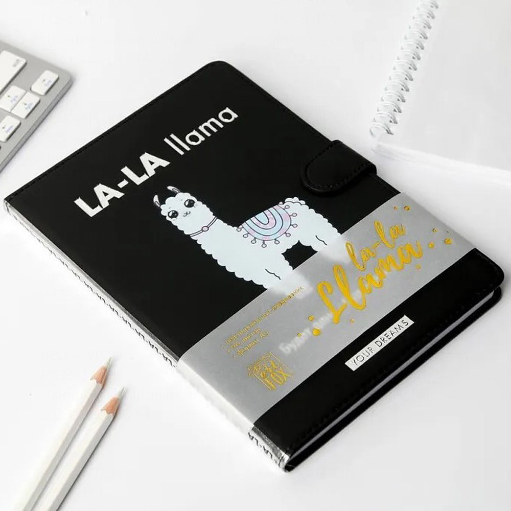 Ежедневник недатированный "La-la llama", A5, 192 страницы, черный - 3