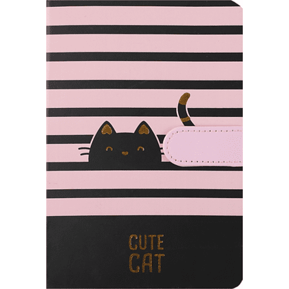 Книга записная "Meow", А5, 130х190 мм, 128 листов, линейка, на магните, ассорти - 7
