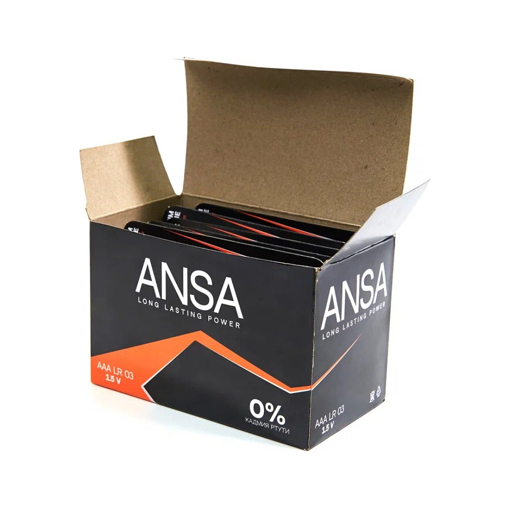 Батарейки алкалиновые ANSA "V LR03/BL-4 (AAA)", 12 блоков x4 шт,  щелочные - 7