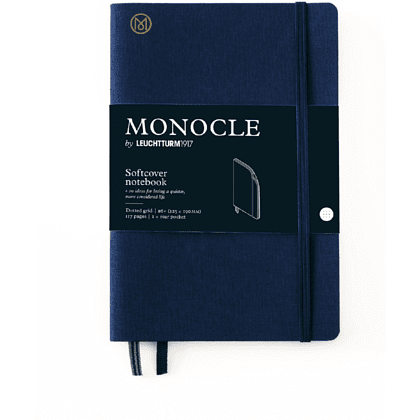 Блокнот "Leuchtturm1917. Monocle", B6+, 128 страниц, в точку, на резинке, синий