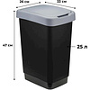 Урна для мусора IDEA, 25 л, пластик, черный, серый - 2 Урна для мусора IDEA, 25 л, пластик, черный, серый - 2