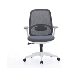 Кресло для персонала SitZone "CH-537B-BS", ткань, пластик, серый, белый