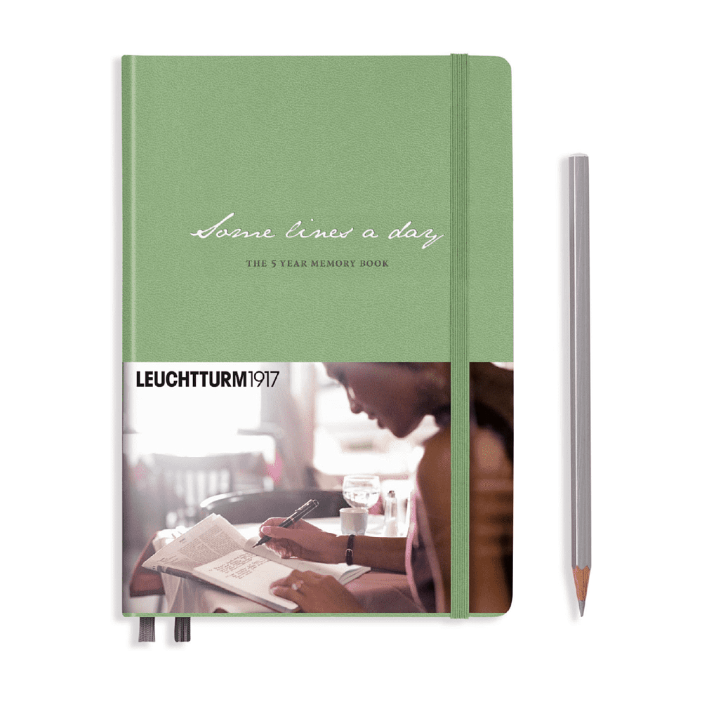 Блокнот "Leuchtturm1917. Несколько строк в день", А5, 365 страниц, на резинке, шалфей