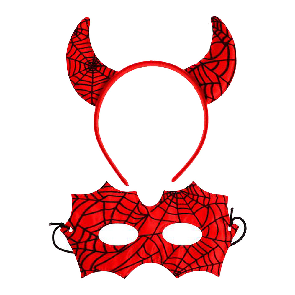 Набор карнавальный "Черт паутинка", ободок, маска