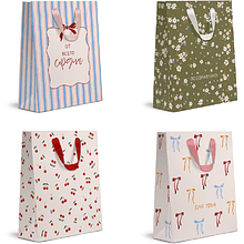 Пакет бумажный подарочный "Cherry Lady",18х22.7х10 см, ассорти