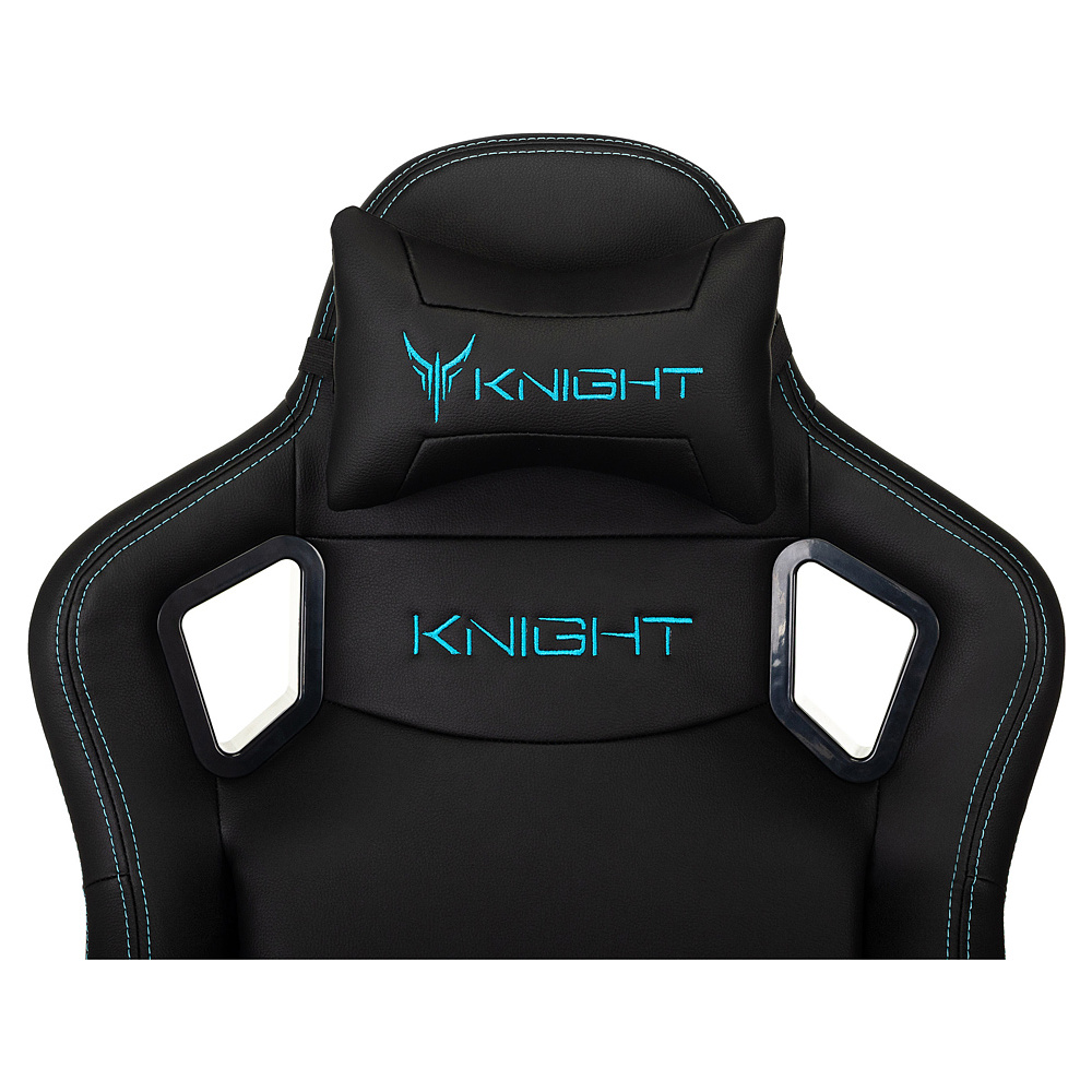 Кресло игровое Бюрократ "Knight Outrider Smile", экокожа, пластик, черный - 8