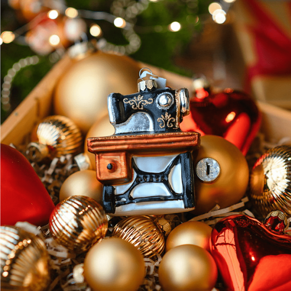 Украшение елочное "Швейная машинка", 9 см, стекло, разноцветный - 2