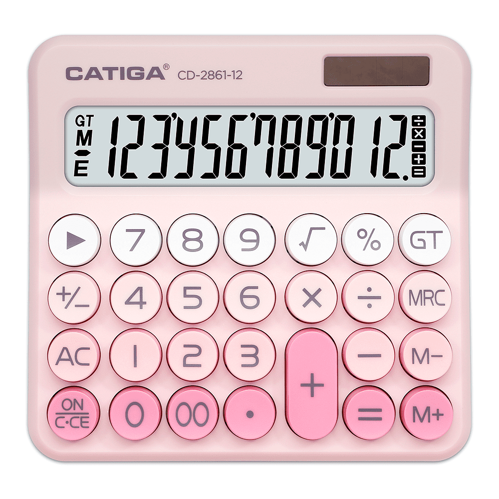 Калькулятор настольный CD-2861-12 Catiga, 12-разрядный, пластик, розовый