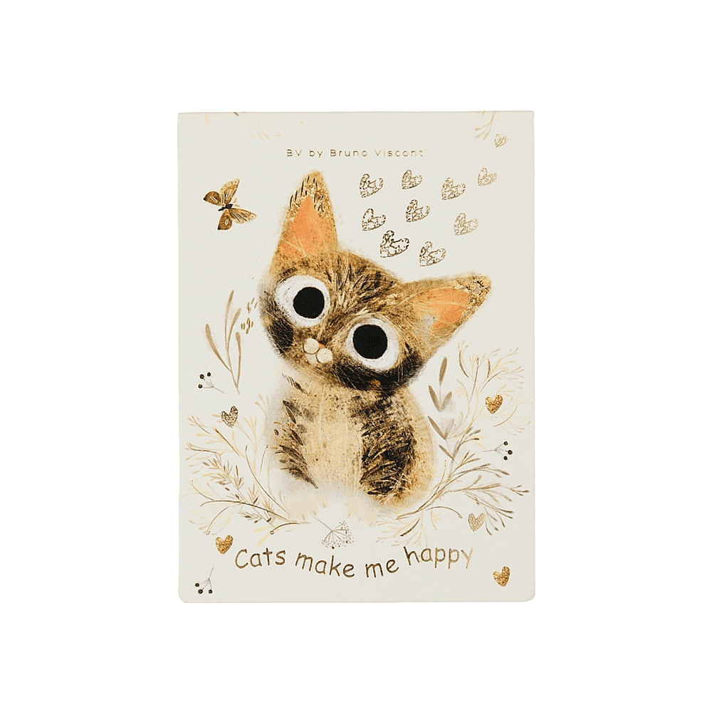 Блокнот "Love me. Милый котик", A6, 250 листов, нелинейный, склейка сверху, бежевый, золотой - 2