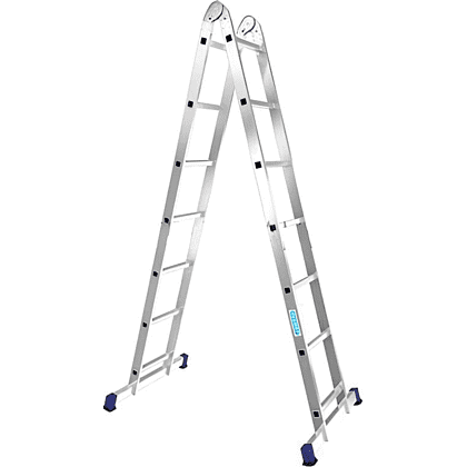 Лестница Алюмет Т207, алюминиевая, двухсекционная, шарнирная