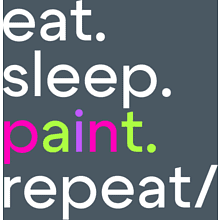 Кружка "Eat. Sleep. Paint. Repeat", фарфор костяной, 410 мл, матовый, антрацит