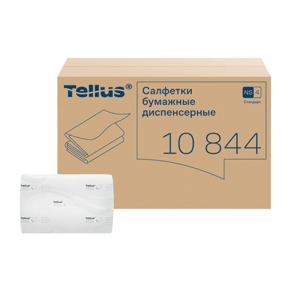 Салфетки Tellus Стандарт NS4, для диспенсера, 200 листов, 2 слоя, белый
